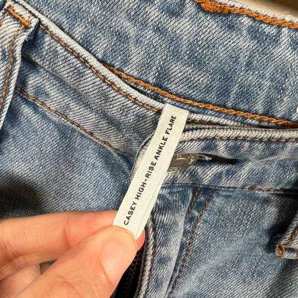 Rag & Bone Casey High Rise Ankle Flare Jeans Size 26 Lucy Light Wash Distressed - Picture 4 of 14